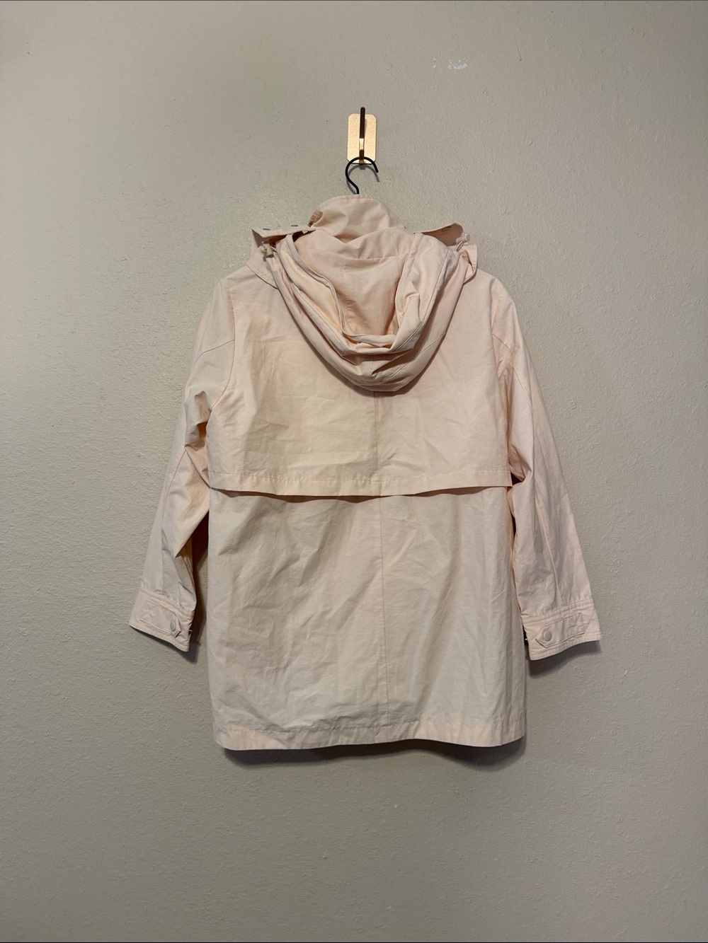 J Crew Perfect Lightweight Jacket Hooded Rain Utility Coat In Soft Champagne - Picture 6 of 7